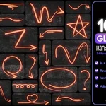 Videohive - 105 Glowing Hand Drawn Arrows 51447666